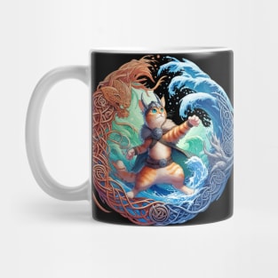 Cute Viking Cat Norse Mythology Celtic Knot Mug